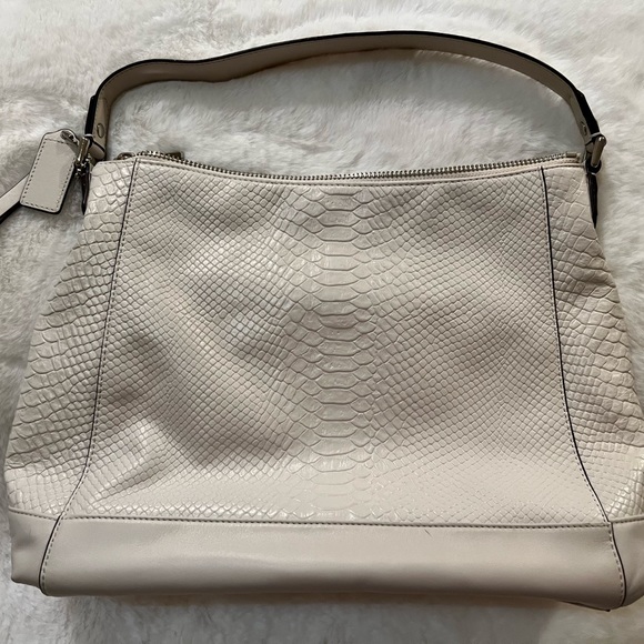 Coach ivory white Charlie Python Leather Hobo Tote - Picture 3 of 4